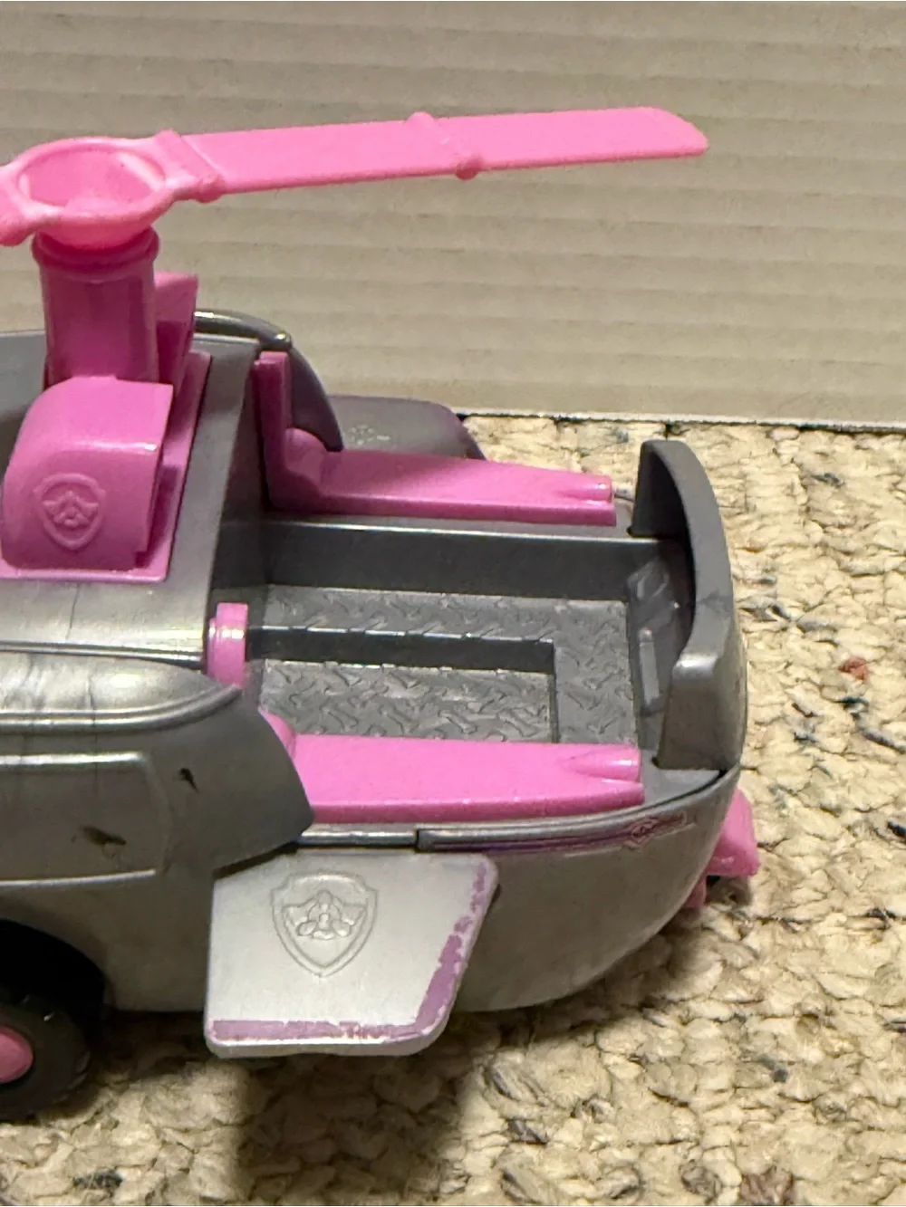 Paw Patrol Skye’s Helicopter Vehicle Gray Pink Spinmaster Toy 6.5
